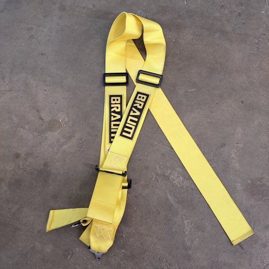 USED YELLOW BRAUM 5 PT - 3" SFI HARNESSES (PAIR)