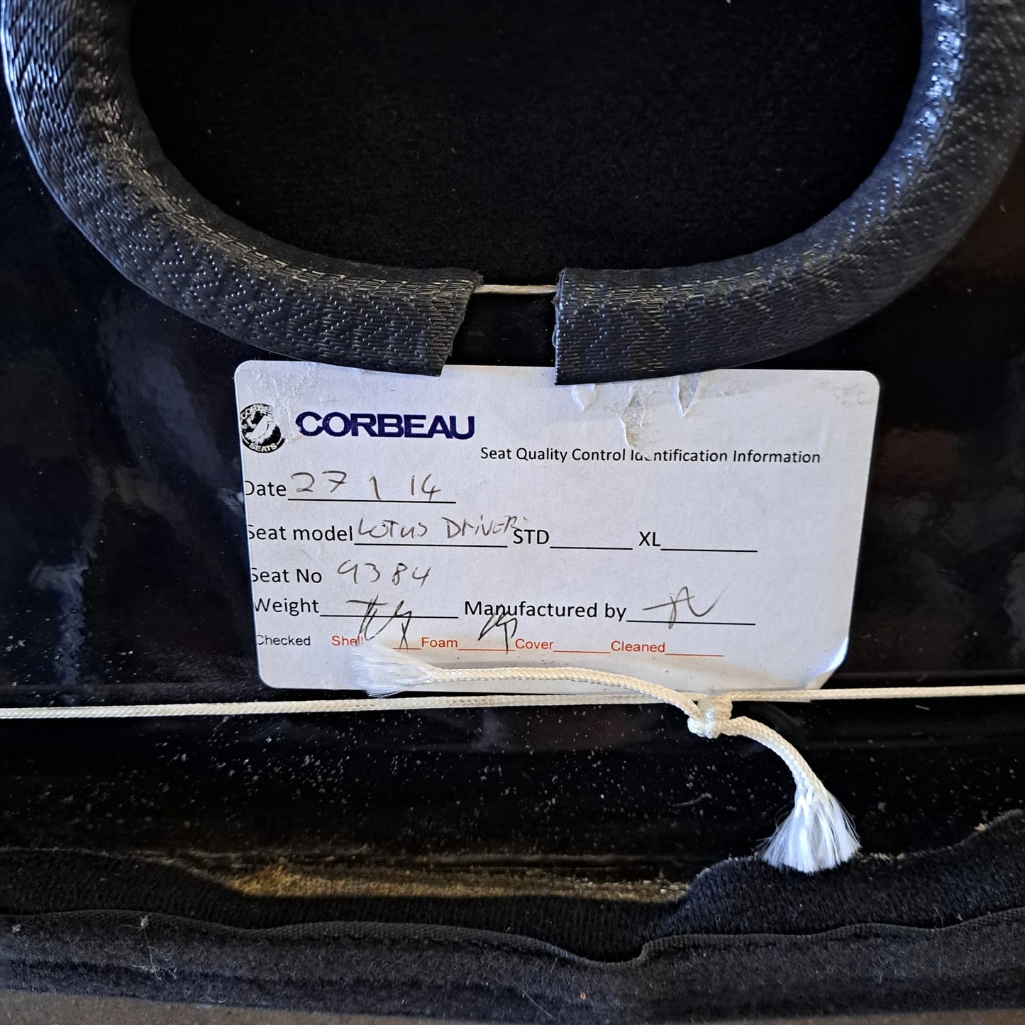 USED CORBEAU LE DRIVER'S RACE SEAT FOR ELISE/EXIGE