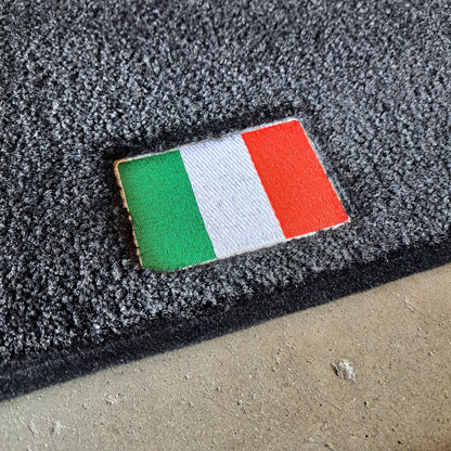 NEW ALFA 4C FLOOR MATS BY LLOYD MATS - BLACK WITH BLACK PIPING